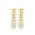 Spike Rivet Recktangle CZ Long Sterling Silver Earrings