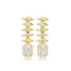 Spike Rivet Recktangle CZ Long Sterling Silver Earrings Spike Rivet Recktangle CZ Long Sterling Silver Earrings