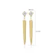 Round CZ Plain Spike925 Long Sterling Silver Earrings Round CZ Plain Spike925 Long Sterling Silver Earrings