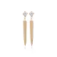 Round CZ Plain Spike925 Long Sterling Silver Earrings Round CZ Plain Spike925 Long Sterling Silver Earrings