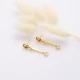 Round CZ Long Bar Dangle 925 Sterling Silver Earrings