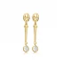 Round CZ Long Bar Dangle 925 Sterling Silver Earrings
