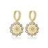 Mandala CZ Dangle Black Nk 925 Sterling Silver Earrings