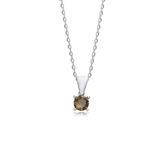 Ø7 mm Round Zultanite Silver Charm Necklace Ø7 mm Round Zultanite Silver Charm Necklace