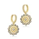 CZ Black Nk Flower Pattern Dangle Silver Earrings - Sade 925 Silver Jewelry