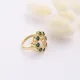 925 Cluster Ring Emerald CZ Black İnk