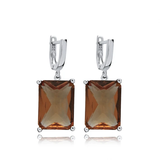 14 X 18mm Baguette Zultanite Dangle 925 Silver Earrings | 925 Sterling Silver Wholesale | Sade Silver 14 X 18mm Baguette Zultanite Dangle 925 Silver Earrings - Sade 925 Silver Jewelry