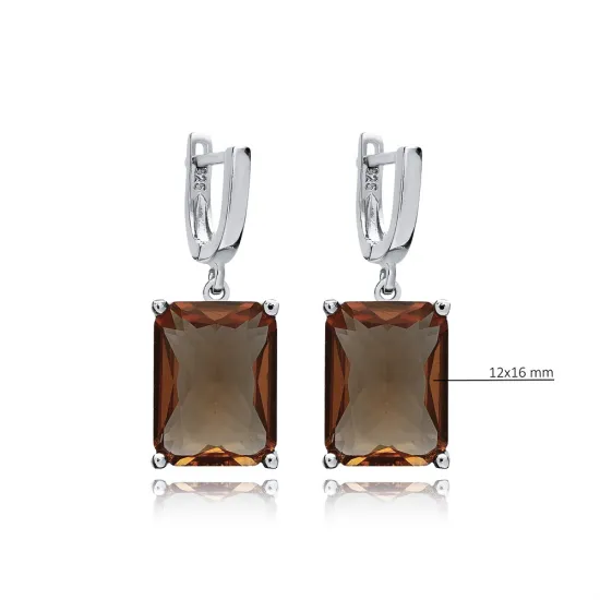 12 X 16mm Baguette Zultanite Dangle 925 Silver Earrings 12 X 16mm Baguette Zultanite Dangle 925 Silver Earrings
