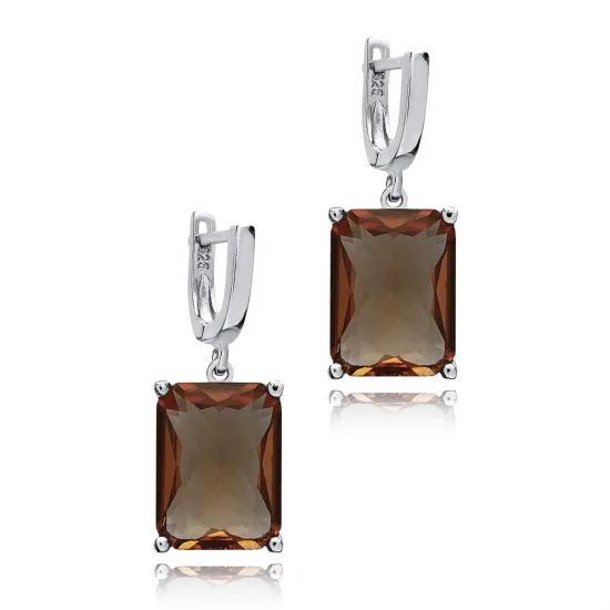 12 X 16mm Baguette Zultanite Dangle 925 Silver Earrings 12 X 16mm Baguette Zultanite Dangle 925 Silver Earrings