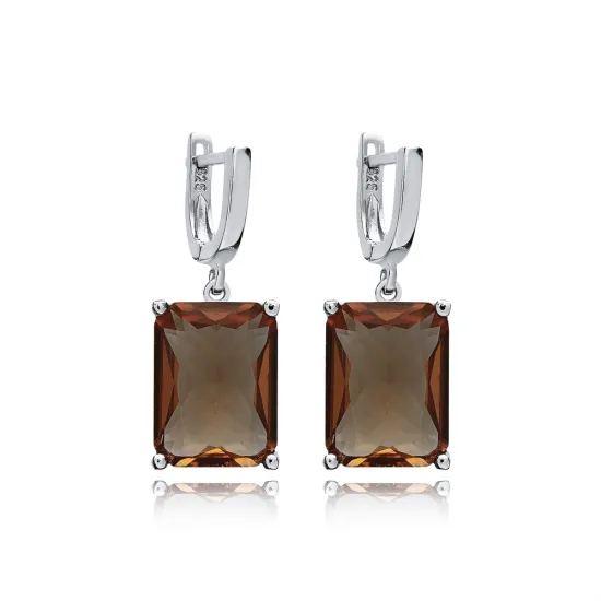 12 X 16mm Baguette Zultanite Dangle 925 Silver Earrings 12 X 16mm Baguette Zultanite Dangle 925 Silver Earrings