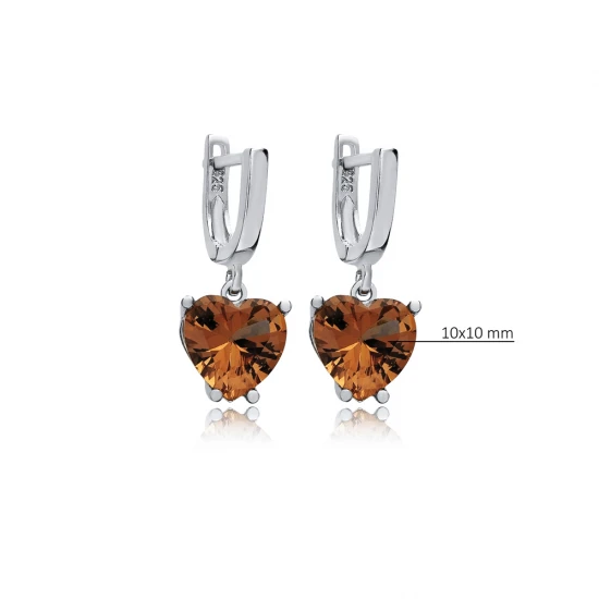 10 X 10mm Heart Zultanite Dangle 925 Silver Earrings 10 X 10mm Heart Zultanite Dangle 925 Silver Earrings