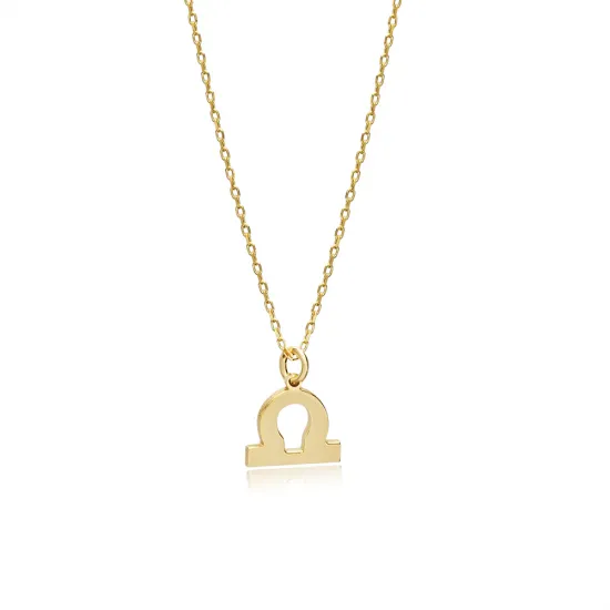 Libra Zodiac Sign Plain Silver Charm Necklace Libra Zodiac Sign Plain Silver Charm Necklace