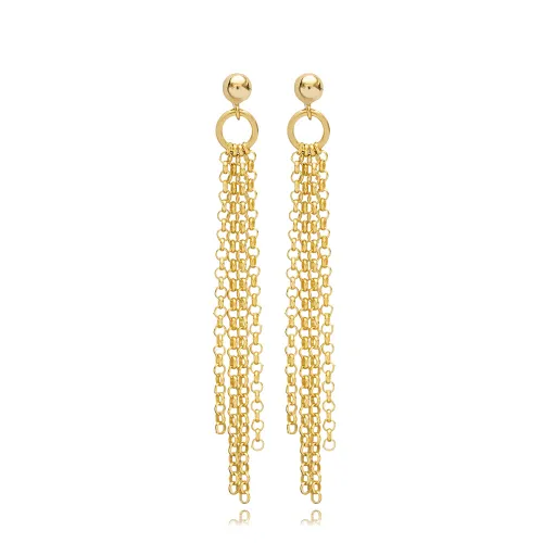 Ball Chain Design Elegant Stud Long Earrings
