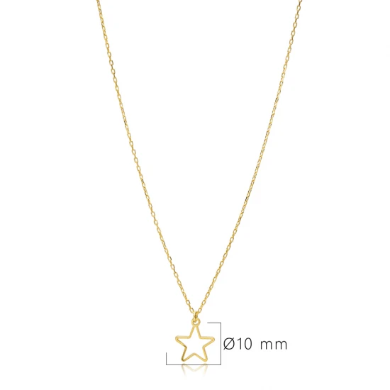 Simple Star Plain 925 Sterling Silver Necklace