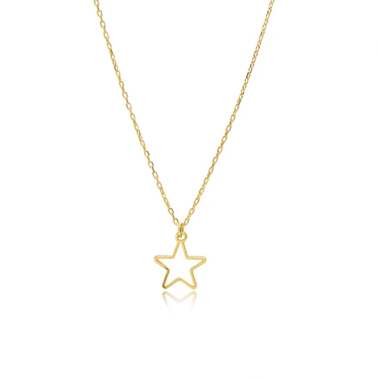 Simple Star Plain 925 Sterling Silver Necklace