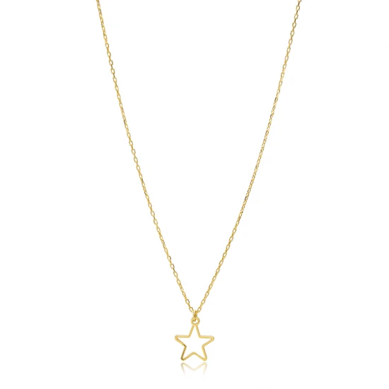 Simple Star Plain 925 Sterling Silver Necklace