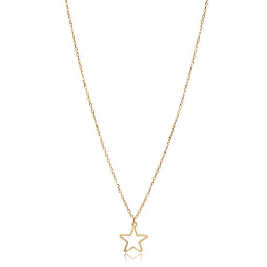 Simple Star Plain 925 Sterling Silver Necklace