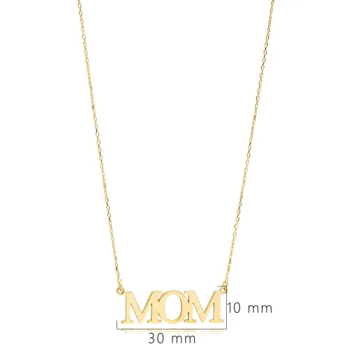 Turkish Mom Plain 925 Sterling Silver Necklace