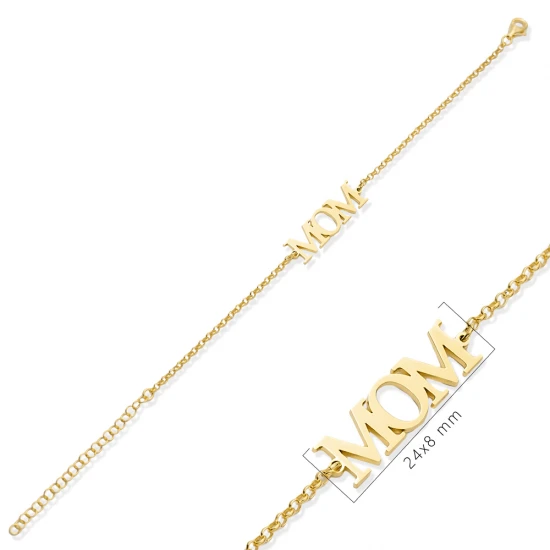 Mom Plain Rolo Chain 925 Sterling Silver Bracelet | 925 Sterling Silver Wholesale | Sade Silver Mom Plain Rolo Chain 925 Sterling Silver Bracelet - Sade 925 Silver Jewelry
