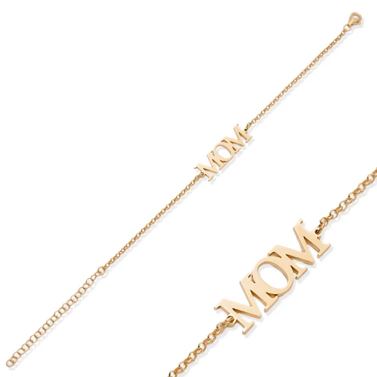 Mom Plain Rolo Chain 925 Sterling Silver Bracelet | 925 Sterling Silver Wholesale | Sade Silver Mom Plain Rolo Chain 925 Sterling Silver Bracelet - Sade 925 Silver Jewelry