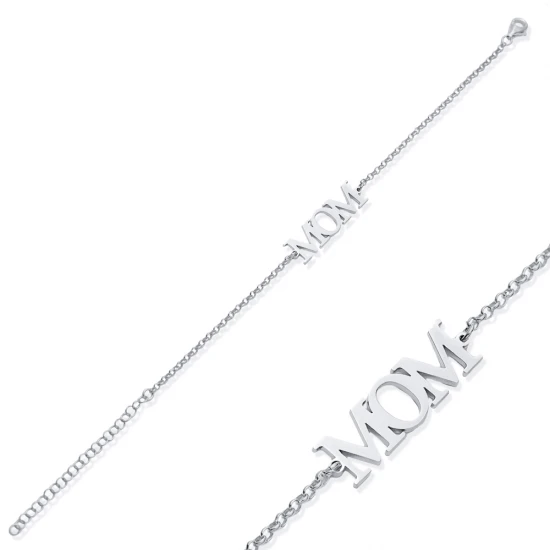 Mom Plain Rolo Chain 925 Sterling Silver Bracelet | 925 Sterling Silver Wholesale | Sade Silver Mom Plain Rolo Chain 925 Sterling Silver Bracelet - Sade 925 Silver Jewelry