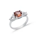 8mm Cluster Round Zultanite Pear CZ 925 Silver Ring 8mm Cluster Round Zultanite Pear CZ 925 Silver Ring