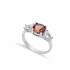 8mm Cluster Round Zultanite Pear CZ 925 Silver Ring