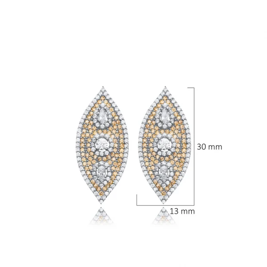 Turkish CZ Evil Eye 925 Sterling Silver Earrings