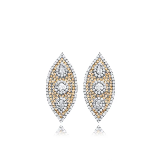 Turkish CZ Evil Eye 925 Sterling Silver Earrings