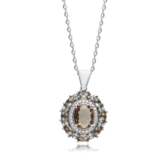 Oval Elegant Zultanite Silver Charm Necklace Oval Elegant Zultanite Silver Charm Necklace