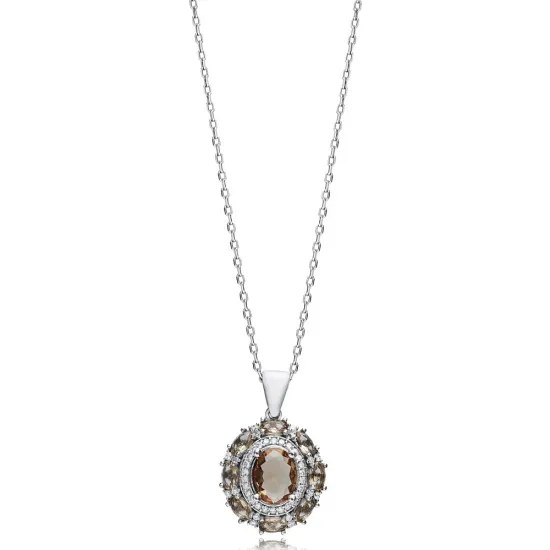 Oval Elegant Zultanite Silver Charm Necklace Oval Elegant Zultanite Silver Charm Necklace
