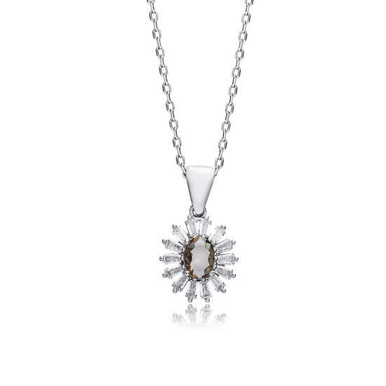 Flower Oval Zultanite 925 Sterling Silver Necklace Flower Oval Zultanite 925 Sterling Silver Necklace