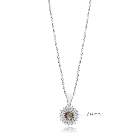Round Flower Zultanite 925 Sterling Silver Necklace Round Flower Zultanite 925 Sterling Silver Necklace