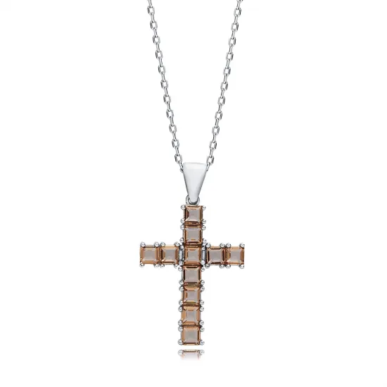 24 X 31mm Baguette Cross Zultanite 925 Silver Necklace 24 X 31mm Baguette Cross Zultanite 925 Silver Necklace