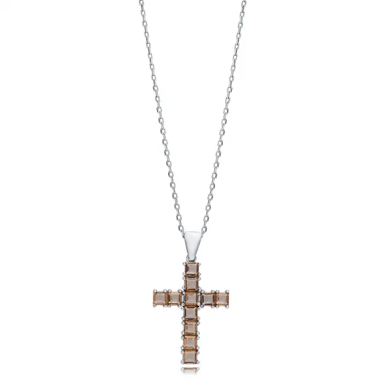 24 X 31mm Baguette Cross Zultanite 925 Silver Necklace 24 X 31mm Baguette Cross Zultanite 925 Silver Necklace