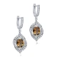 CZ Oval Dangle Zultanite 925 Sterling Silver Earrings