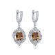 CZ Oval Dangle Zultanite 925 Sterling Silver Earrings