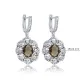 Oval Flower Design Silver Dangle Zultanite Earrings