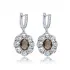 Oval Flower Design Silver Dangle Zultanite Earrings
