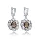 Oval Flower Design Silver Dangle Zultanite Earrings