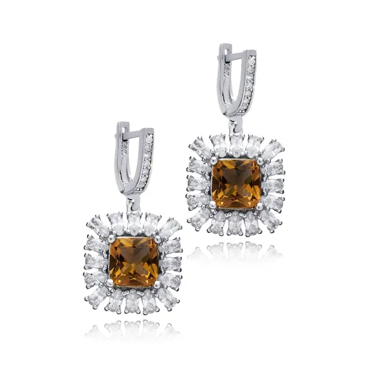 Square Cluster Zultanite 925 Sterling Silver Earrings Square Cluster Zultanite 925 Sterling Silver Earrings