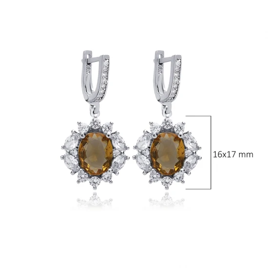 Stony Oval Shape Cluster Zultanite 925 Silver Earrings Stony Oval Shape Cluster Zultanite 925 Silver Earrings