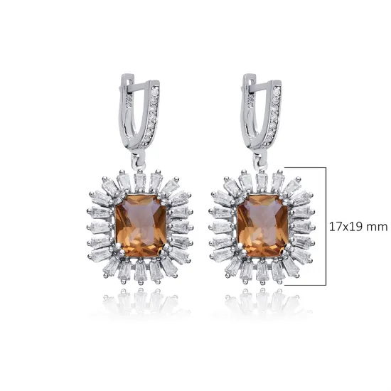 Trendy Baguette Stony Cluster Zultanite Earrings Trendy Baguette Stony Cluster Zultanite Earrings