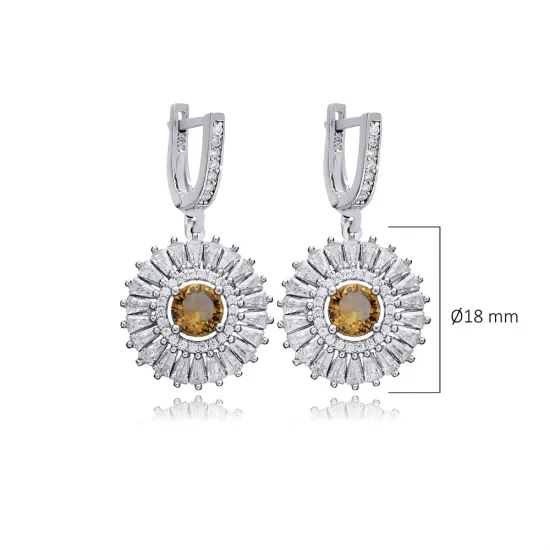 Stony Round Baguette Cluster Zultanite Silver Earrings Stony Round Baguette Cluster Zultanite Silver Earrings