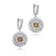 Stony Round Baguette Cluster Zultanite Silver Earrings Stony Round Baguette Cluster Zultanite Silver Earrings