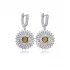 Stony Round Baguette Cluster Zultanite Silver Earrings