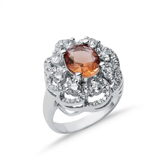 19 X 22mm Oval CZ Cluster Zultanite 925 Silver Ring 19 X 22mm Oval CZ Cluster Zultanite 925 Silver Ring