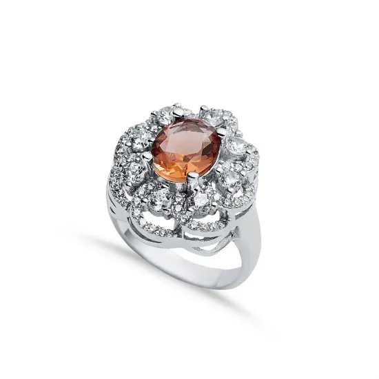 19 X 22mm Oval CZ Cluster Zultanite 925 Silver Ring 19 X 22mm Oval CZ Cluster Zultanite 925 Silver Ring