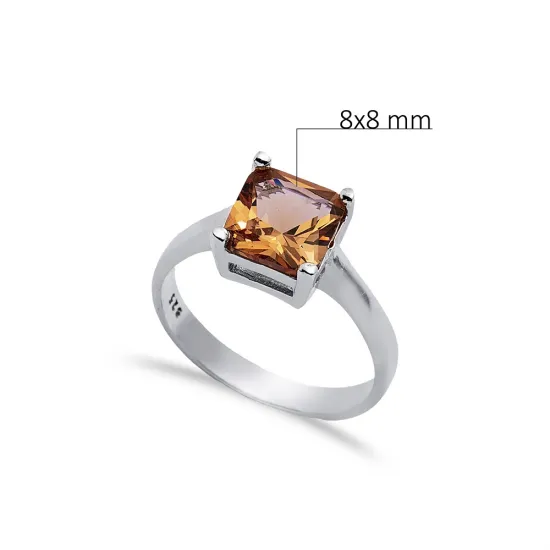 8 X 8mm Square Cluster Zultanite Sterling Silver Ring - Sade 925 Silver Jewelry