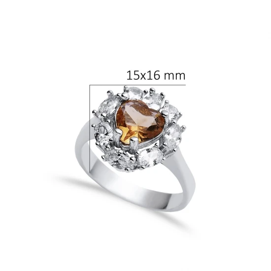 15 X 16mm Heart Cluster Zultanite Sterling Silver Ring - Sade 925 Silver Jewelry